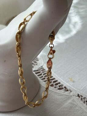 14K Yellow Gold Fancy Link Chain Bracelet